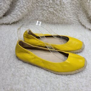 Via Spiga Yellow Leather Espadrilles Flats‎ Size 7.5